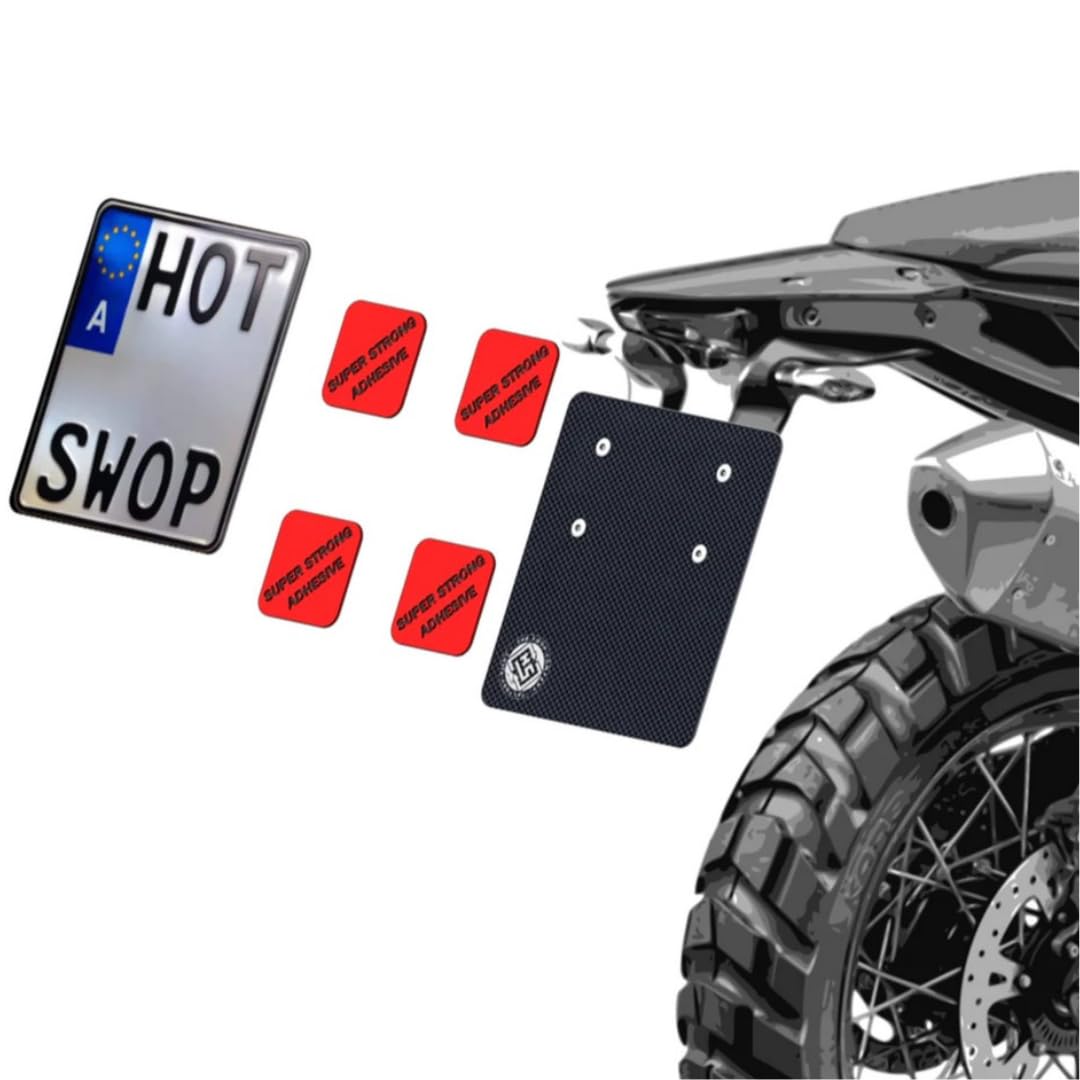 HS | Carbon Motorrad Kennzeichenplatte, Österreich 205 x 165 mm