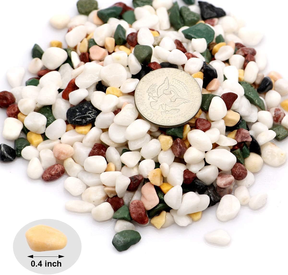 TOYPOPOR Galets de gravier pour plantes grasses et cactus de 2,7 kg, pierres polies naturelles décoratives de 1,27 cm, roches de rivière pour plantes, vases, aquariums, terrarium et jardinage