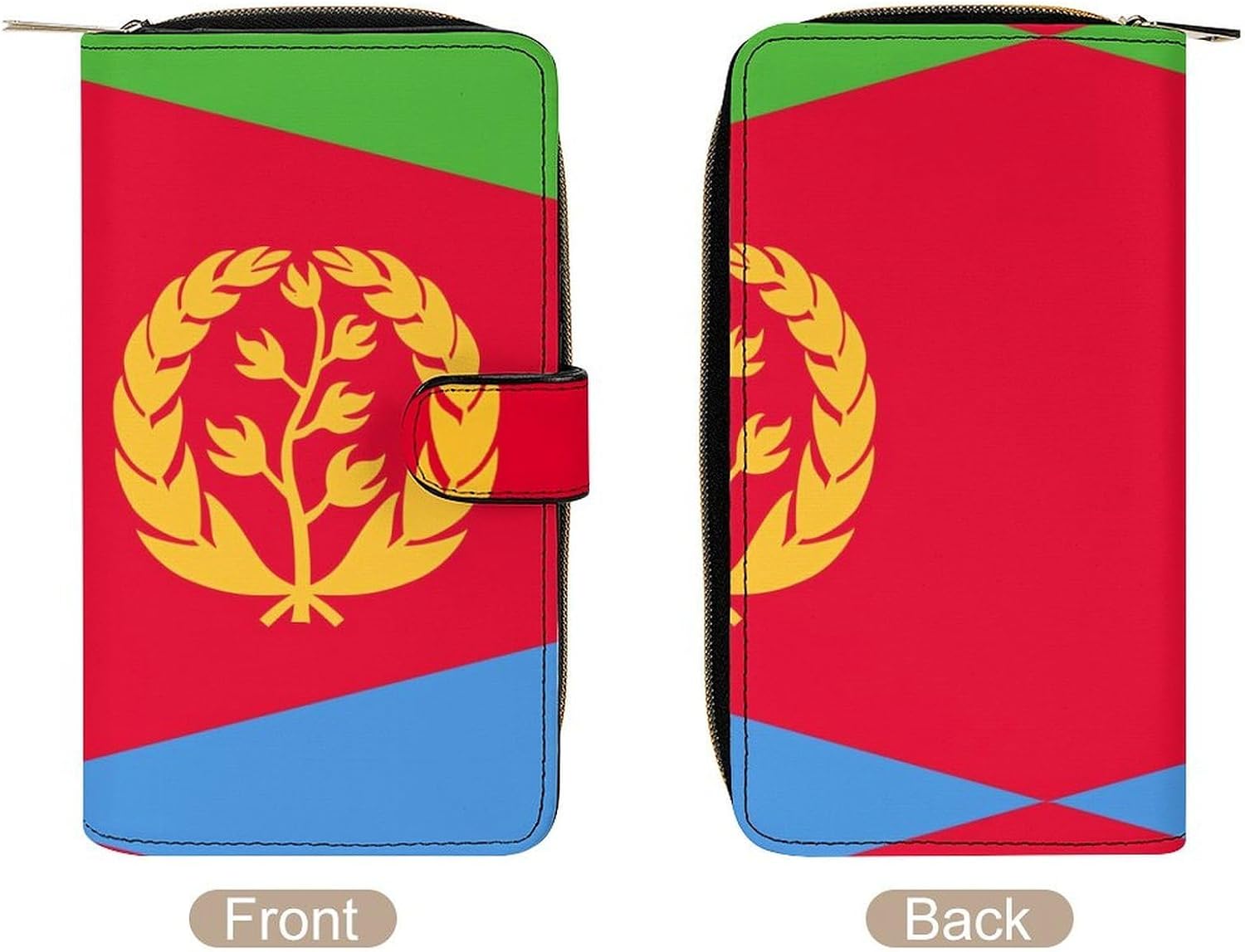 Flag of Eritrea Women's Long Wallets Leather Purse Fold Clutch Credit Card Holder