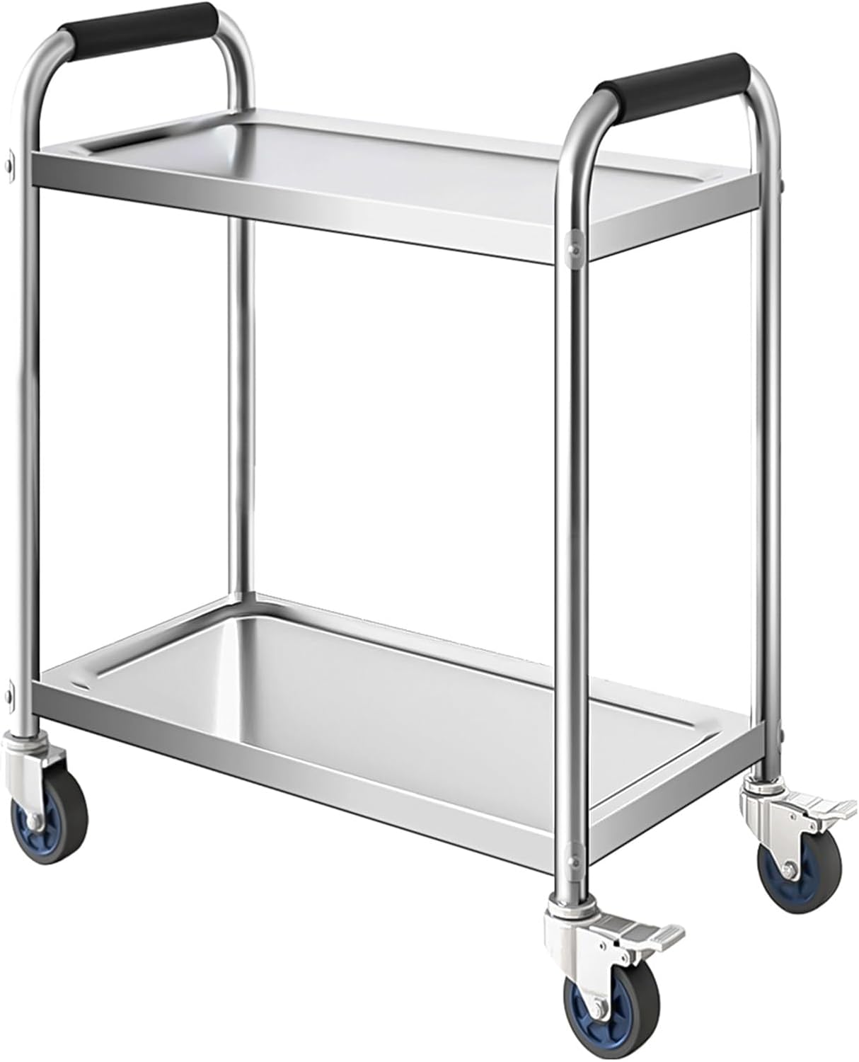 Kitchen Cart, Movable Dining Cart, Stainless Steel Cart, Kitchen Food Prep Work Table, for Laboratory, Hospital, Dental, Restaurant Hotel, Holds 300 Lbs,3 Layer L 31.4
