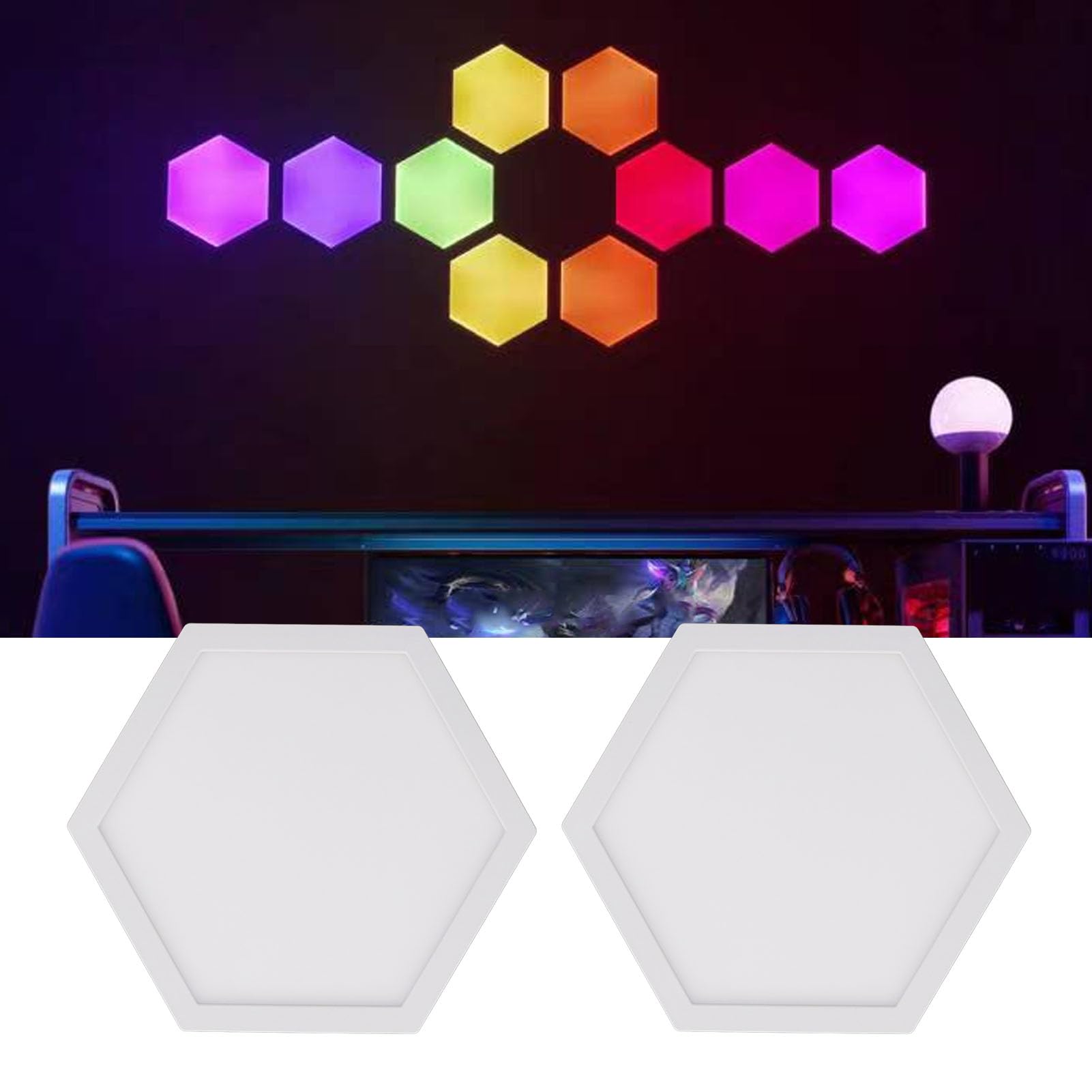 LED Heksagon RGB Wall Lights, Music Sync Dekoracyjne światła LED Smart RGB do Gier (wtyczka UE)