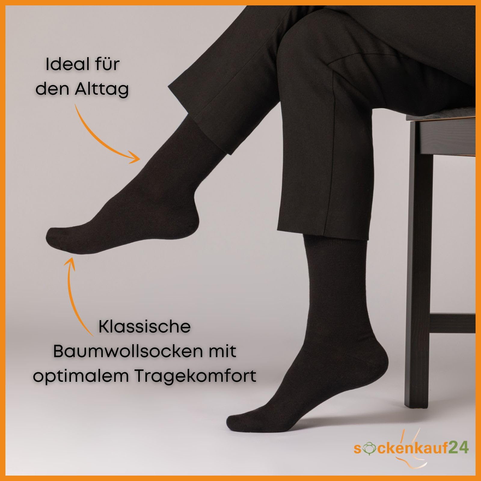 6 | 12 | 24 Paar Socken Herren & Damen Business Socken Schwarz Baumwolle
