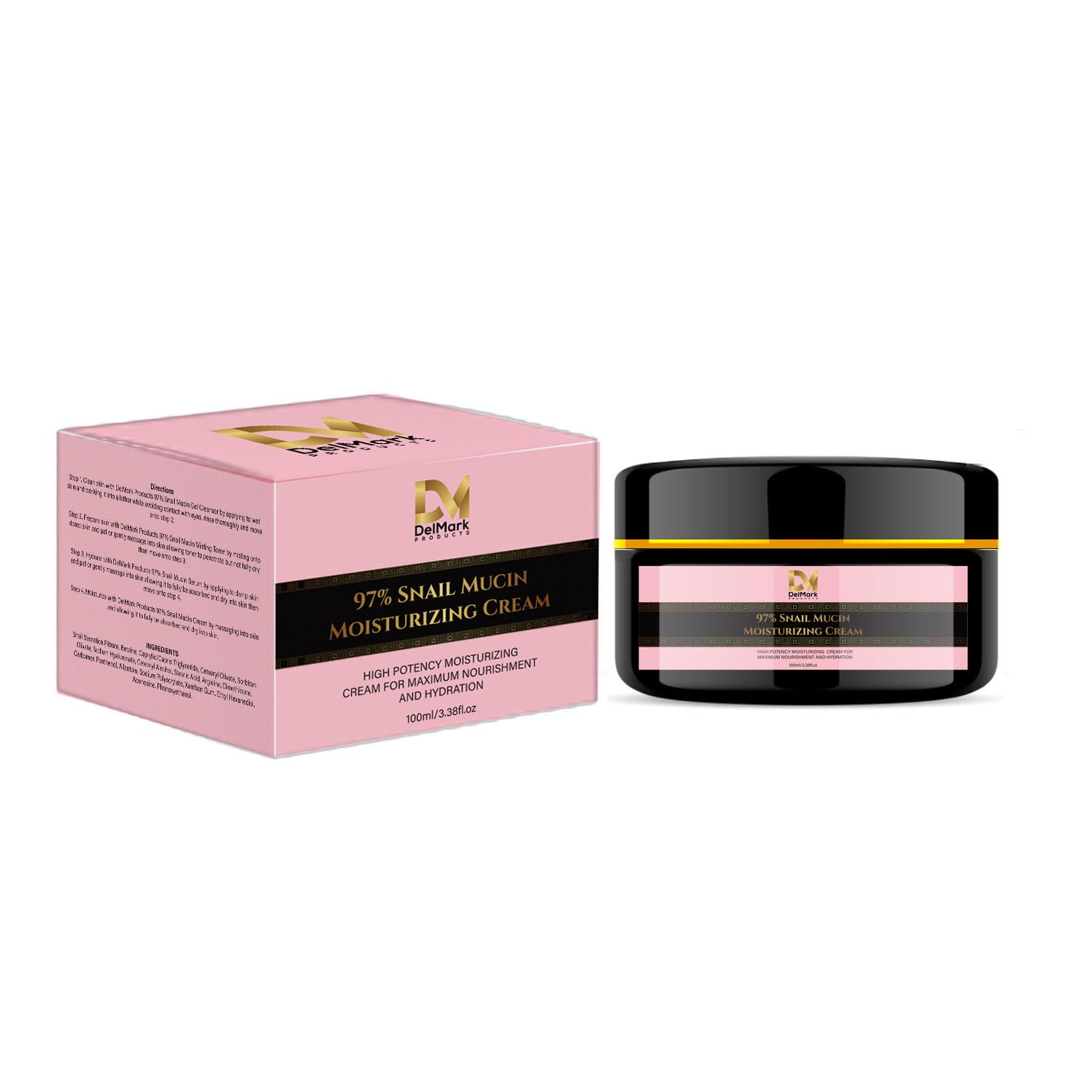 Snail Mucin 97% Daily Face Moisturizer Cream 100ML, Hydrate, Repair & Glow, Korean Moisturizer for Smooth, Healthy Skin
