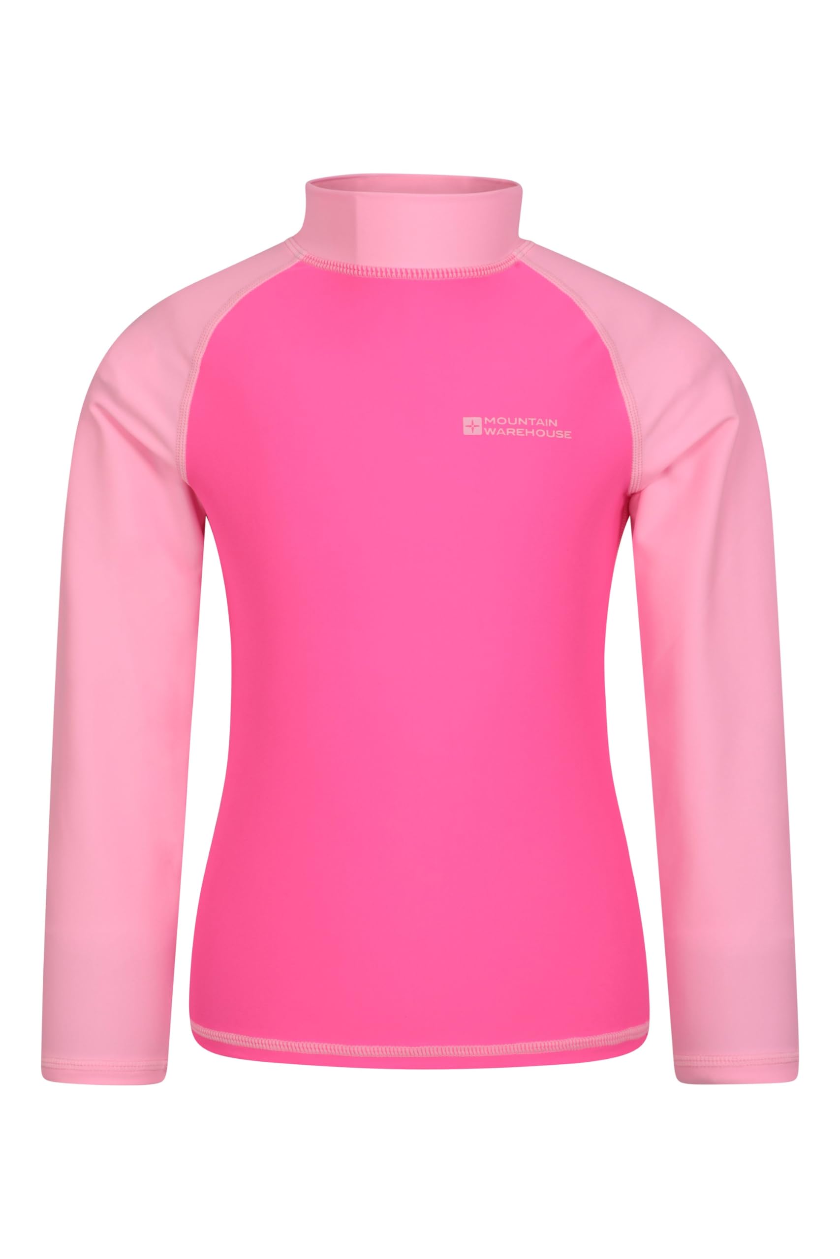 Mountain Warehouse Kids Rash Vest - UV Protection Rash Guard, Long Sleeves Childrens Rash Shirt, Flat Seams, Quick Drying, Stretch Fabric - Ideal for Swimming, Pink 3-4 Years