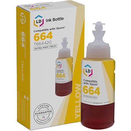 Amazon.com: LD Compatible Epson 664/T664/T664420 amarillo botella de tinta  para uso en Expression ET-2500, ET-2600, et-2650 \u0026 Workforce et-16500,  ET-4500, ET-4550 : Productos de Oficina