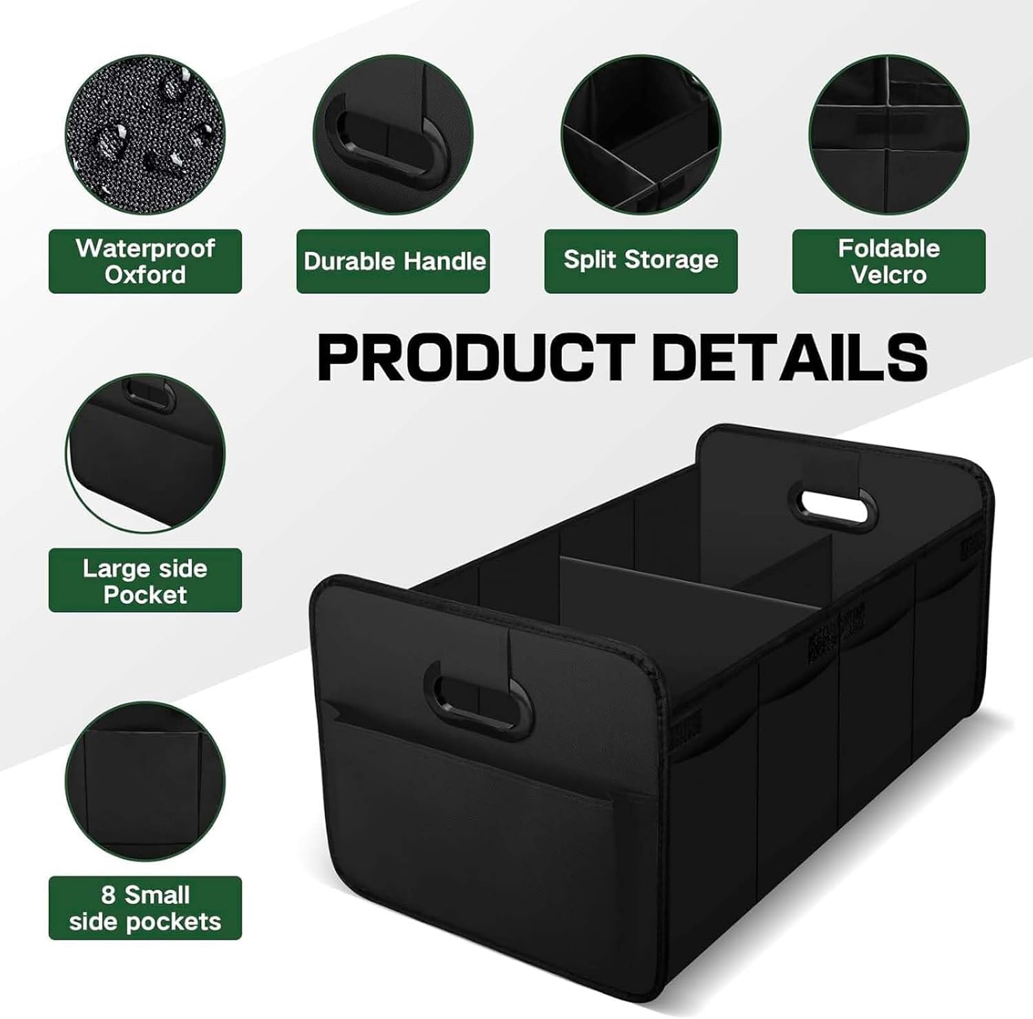 Kofferraum Organizer für Hyundai Tucson Plug-In Hybrid 2025, Kofferraumtasche Faltbar,Kofferraum Box Stabil,Auto Organizer mit Fächern,Autotasche für Kofferraum,Ordnungssystem Auto,Red