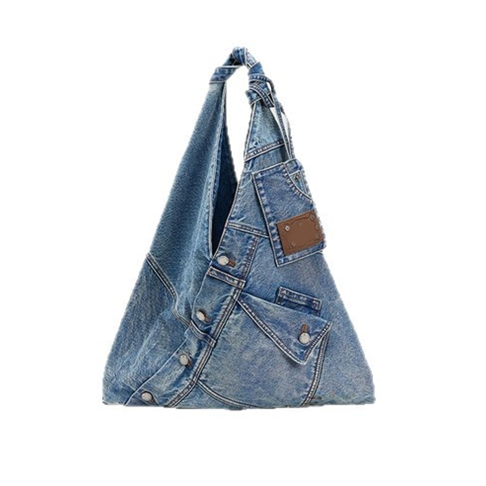 Hobos - Borsa a tracolla da donna, in denim, casual, con manico superiore, con tasche multiple