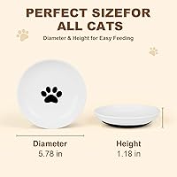 Vista 3 de Ceramic Cat Food Bowls - 4 Pack Shallow Plates for Wet Food, Whisker-Friendly Feeding Dish with Non-Slip Silicone Base, Microwave & Dishwasher Safe