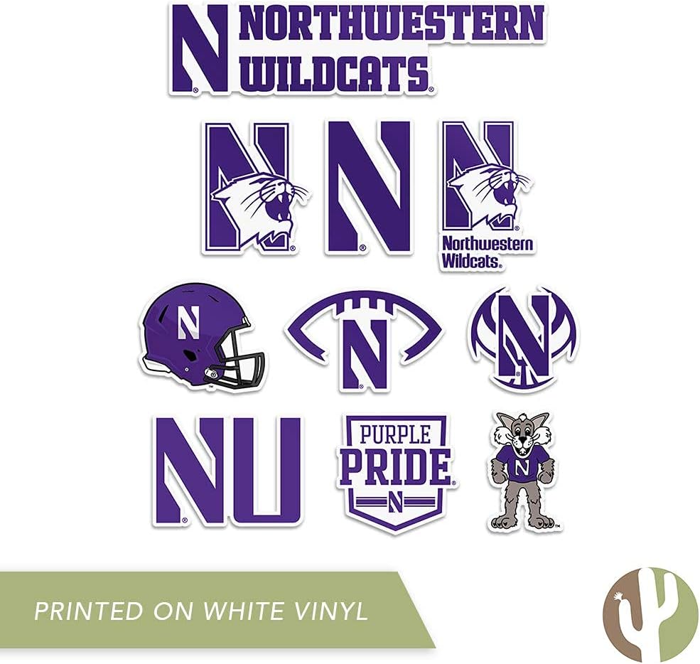 Desert Cactus Northwestern University Sticker Wildcats Vinyl Decals Laptop Water Bottle Car Scrapbook Sheet T2 (Type 2) - Image 6