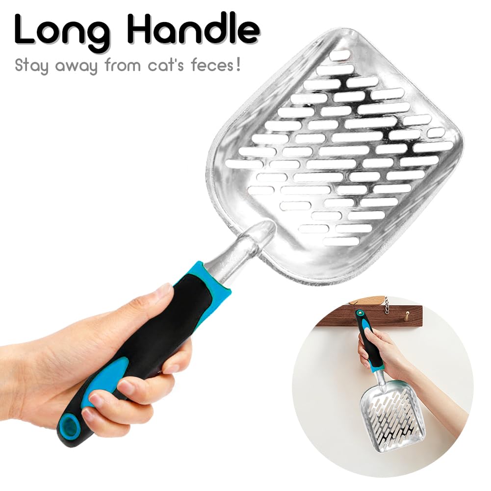 Cat Litter Scoop,Mesh Shovel,Stainless Steel Metal Scoop,Poop Sifting,Mesh Shovel,Suitable for Cat Litter Box(Black) - image 4