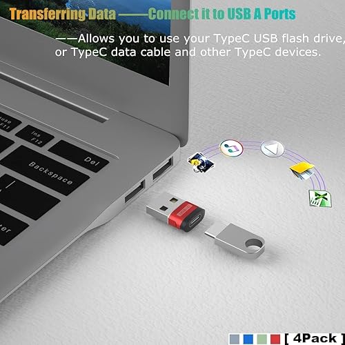 Miniatura 3 de sunshot Paquete de 4 adaptadores USB C hembra a USB macho, convertidor de cable de carga tipo A para Apple iWatch Watch Series 7 SE, iPhone 11 12 13