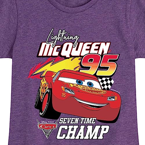 Disney Cars - Lightning Mc Queen Seven Time Champ - Toddler and Youth Girls Short Sleeve Graphic T-Shirt3
