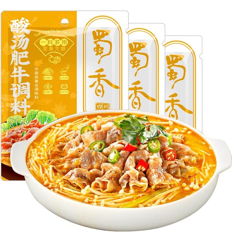 Amazon | WEI 蜀香 酸汤肥niu调料 酸辣口味 金汤 调料包 调味品 调料 