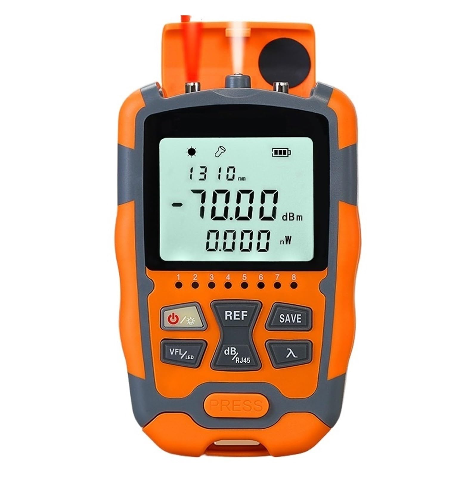 Tester kabli światłowodowych, AUA-M70/50 4 In1 Mini Miernik Mocy Optycznej Lokalizator Uszkodzeń Wizualnych Test Kabli Sieciowych Tester Światłowodów 10mw 30mw Silna stabilność(AUA-M70 10KM)