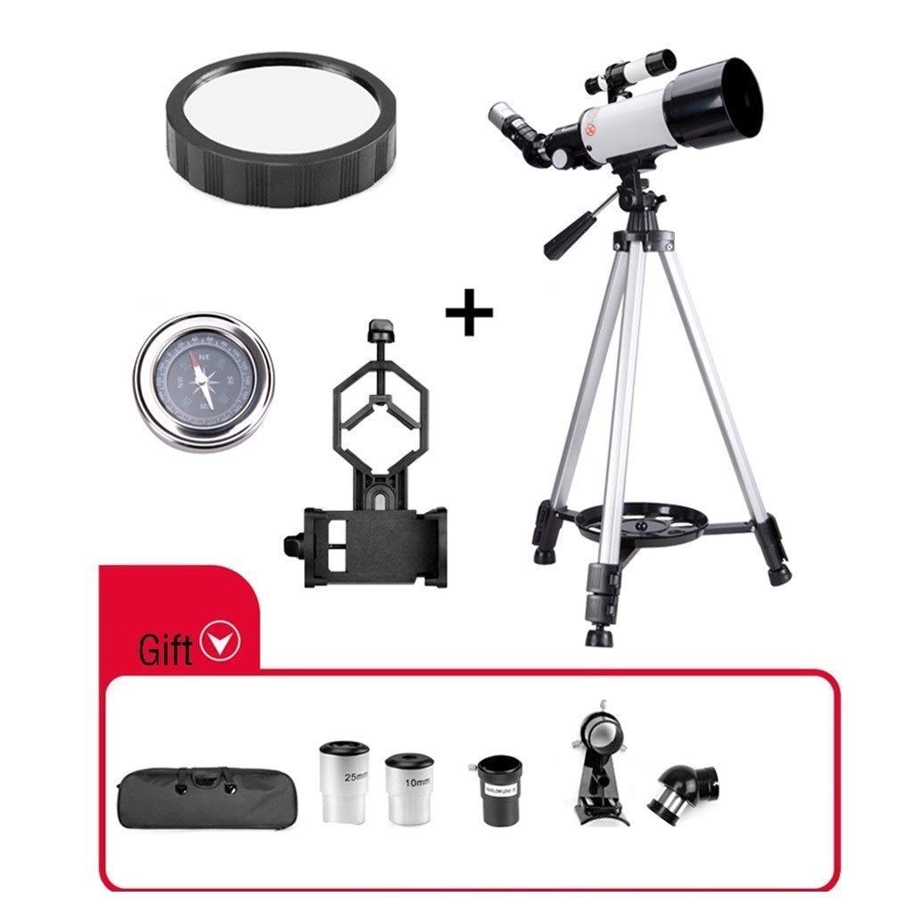 Telescopio para niños Principiantes, Montura AZ de 70 mm de Apertura y 400 mm, óptica Multicapa, telescopios para Adultos, telescopio Refractor de astronomía portátil con trípode, Mochila, el Mejor