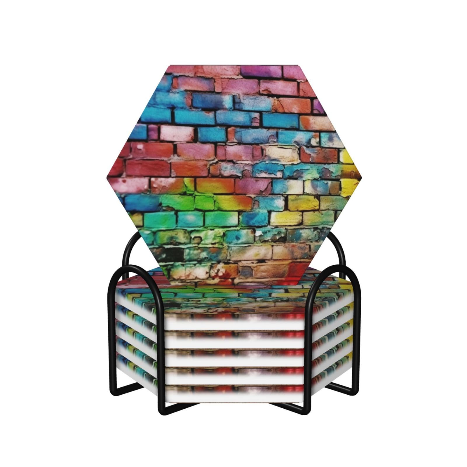 Dessous de verre design en céramique brique et liège isolant haute qualité