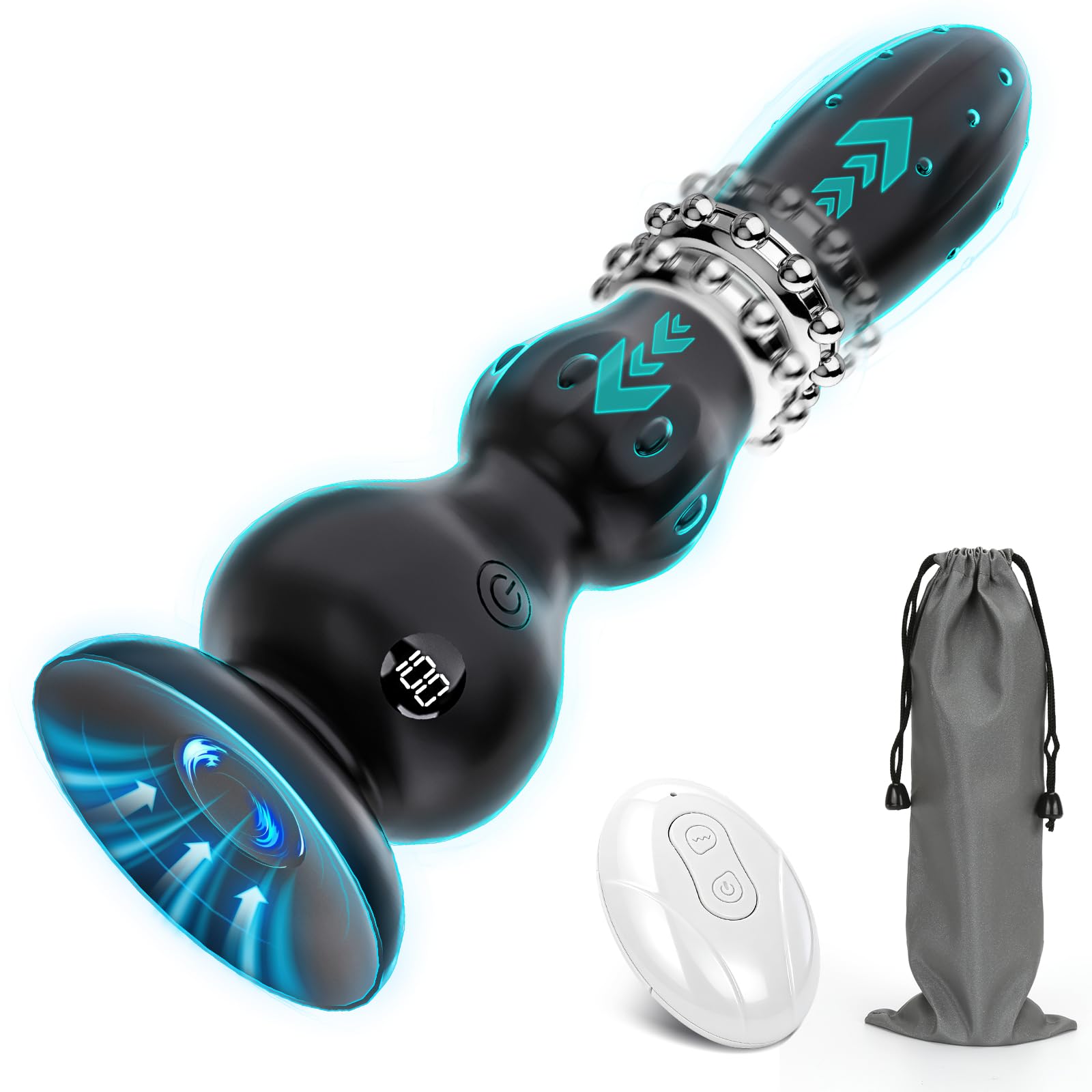 Anal Vibrator Butt Plug with 10 Thrusting Sliding Vibrating Modes Prostate Massager Anal Toys with Big Suction Cup