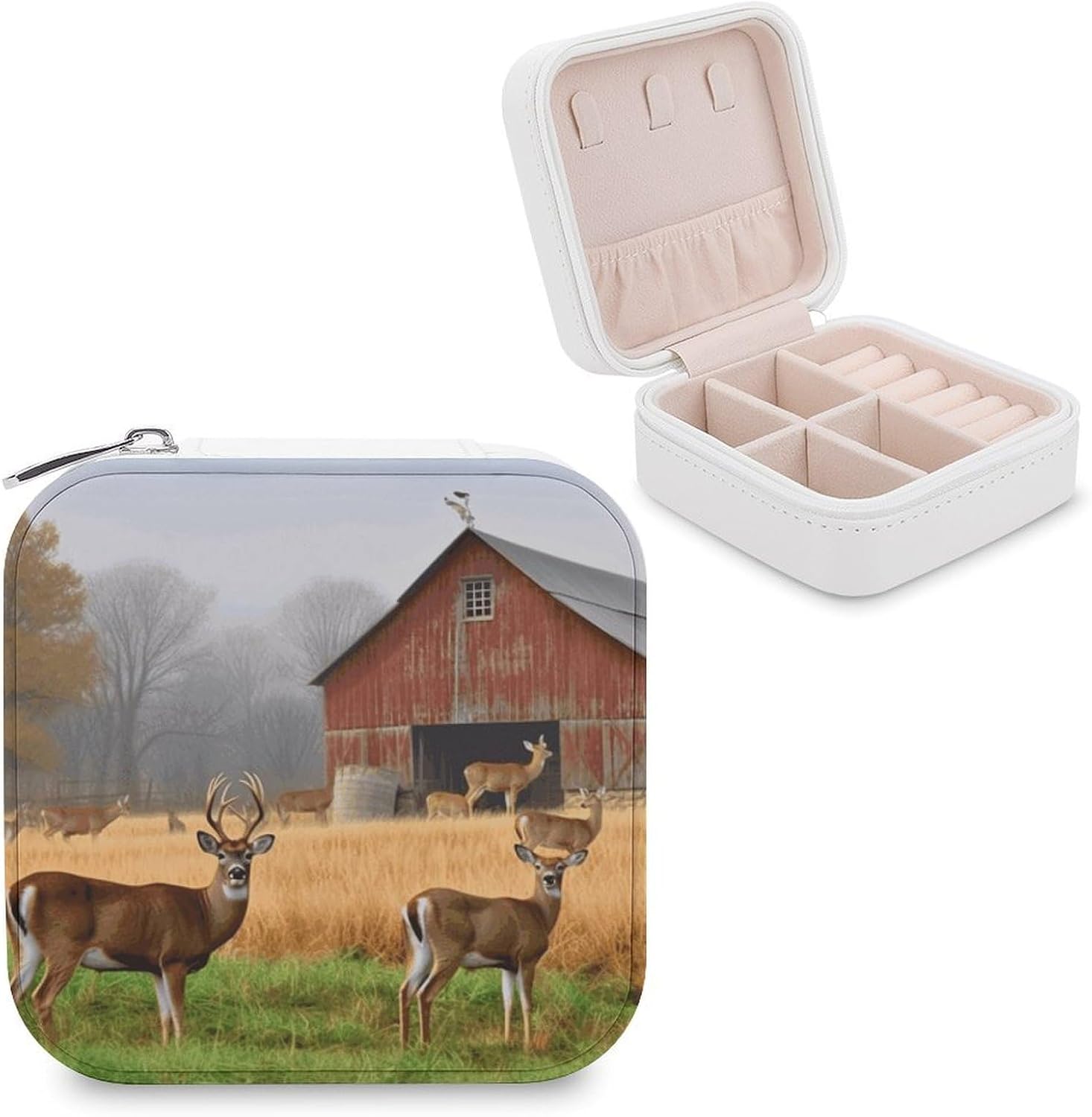 Small Travel Jewelry Case for Women Portable Compact Jewelry Organizer Box