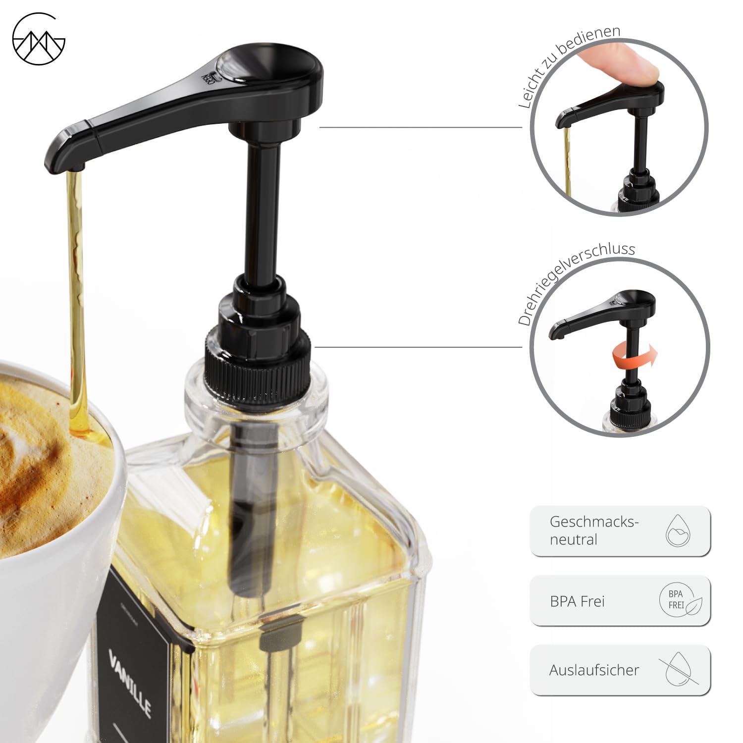 Lot de 2 distributeurs de sirop Noir