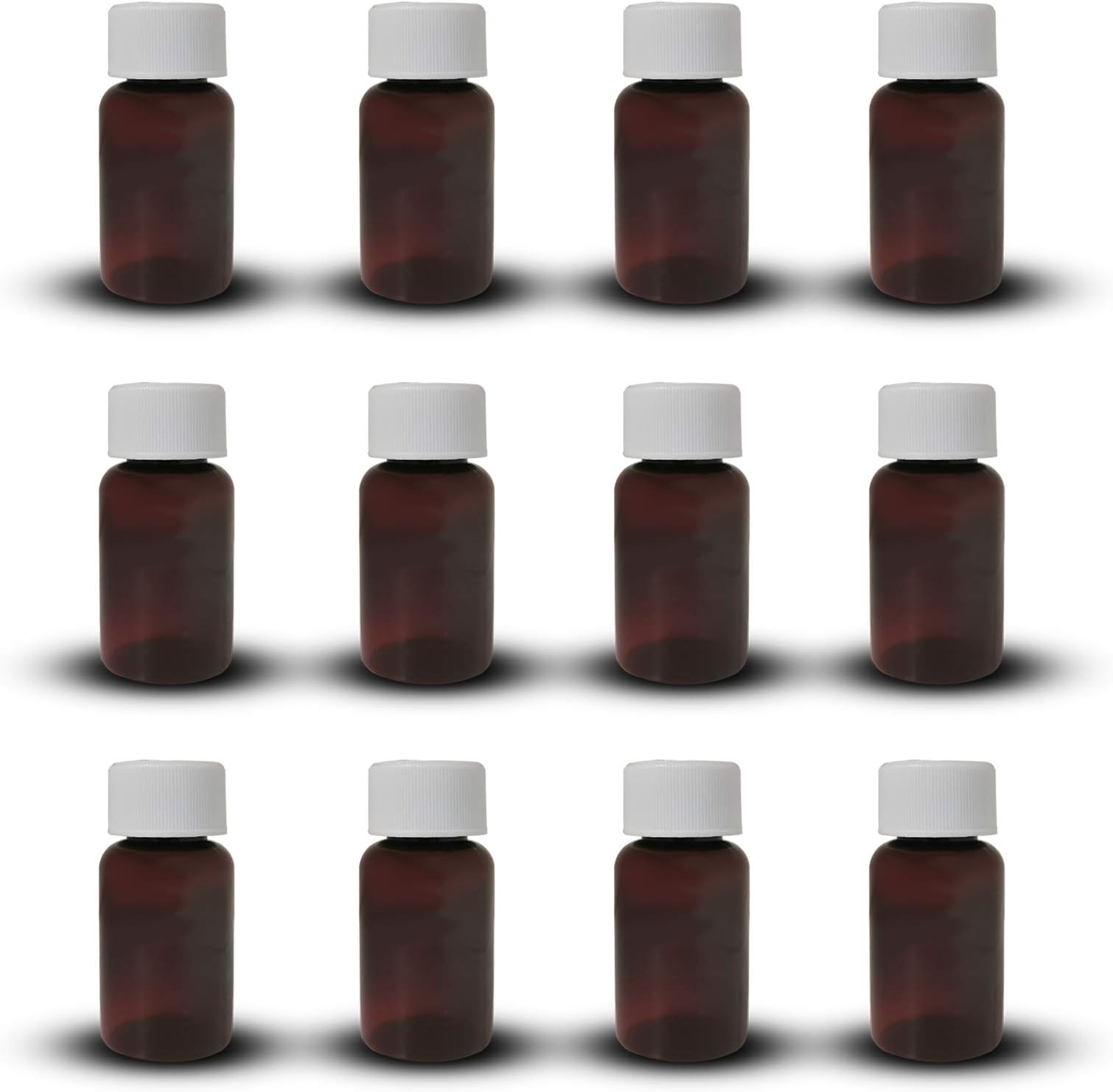 75 ml Extra Strong Thick Amber Plastic PET Bottle Ideal for Pill Storage 12pcs with Child Resistance
