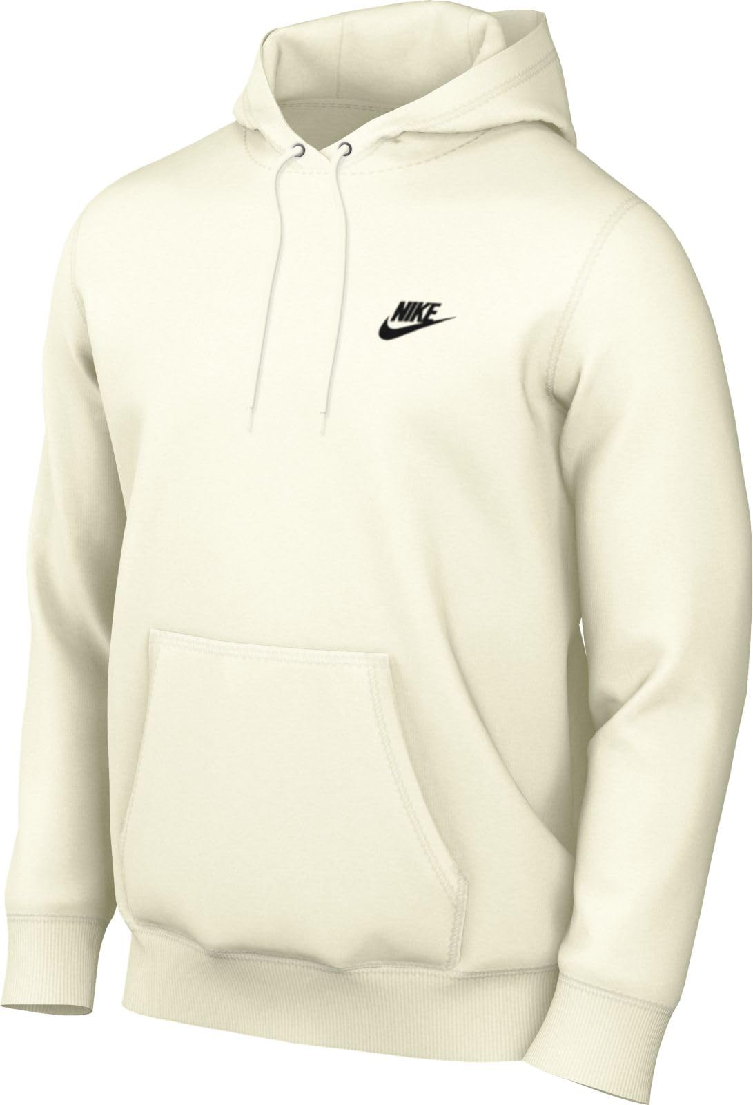 Nike Men's Club Ft Po Hooded Sweatshirt, Sail/Sail/Black, L