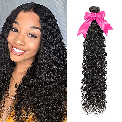 10A Water Wave Human Hair Bundle 100% Virgin Brazilian Hair 1 Single Bundle 30 Inch Wet and Wavy Hair Human Bundle Unprocessed Remy Curly Hair Bundle