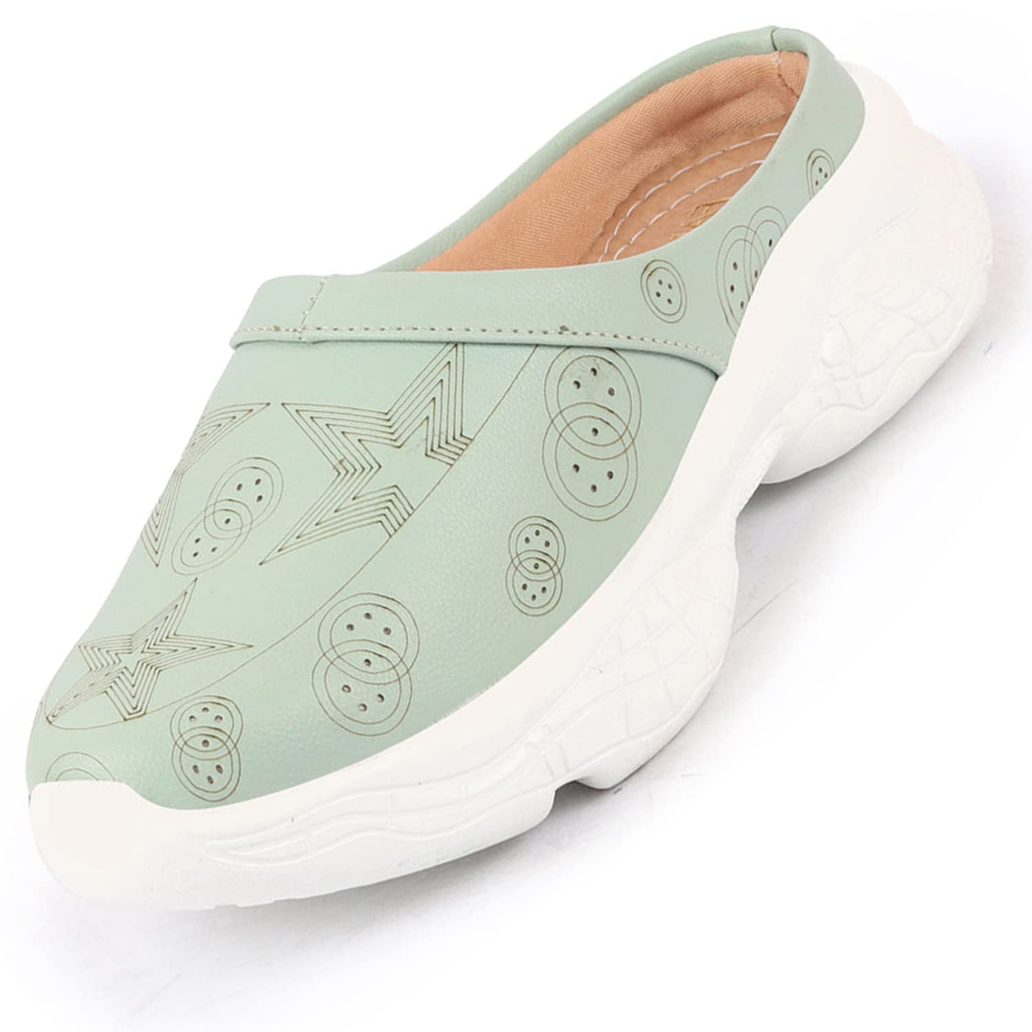 FAUSTO FST 1338 Parrot GREEN-36 Womens Parrot Green Laser Cut Star Back Open Slip-On Mules Shoes (3 UK) (B0BZ526FRK) Amazon Price History, Amazon Price Tracker