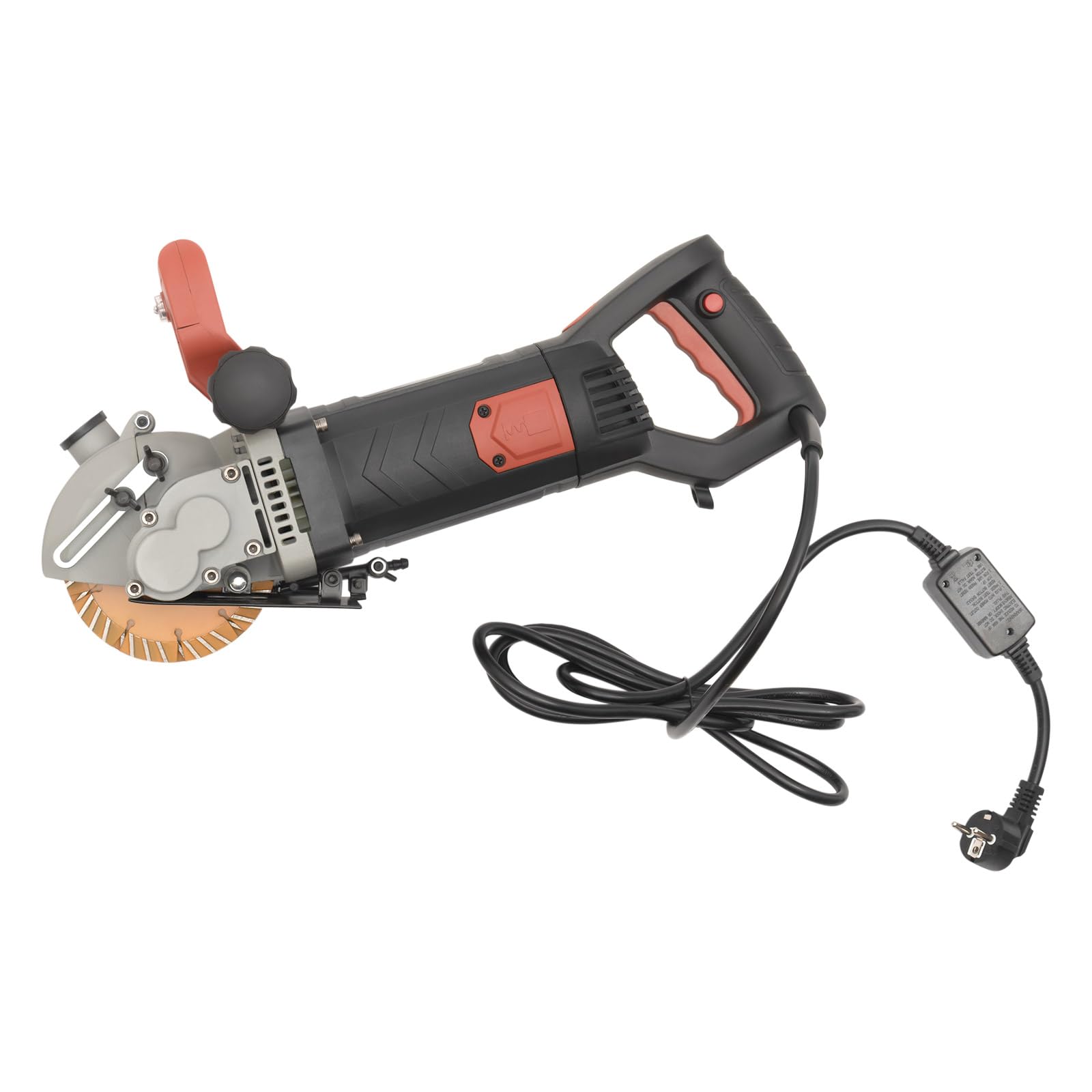 Fresa a scanalatura, 4800 W, 6200 giri/min, con posizionamento laser, fresa da parete, profondità 41 mm, larghezza 42 mm, fresa elettrica con 5 lame e pompa dell'acqua 45 x 17 x 14 cm, 133 mm