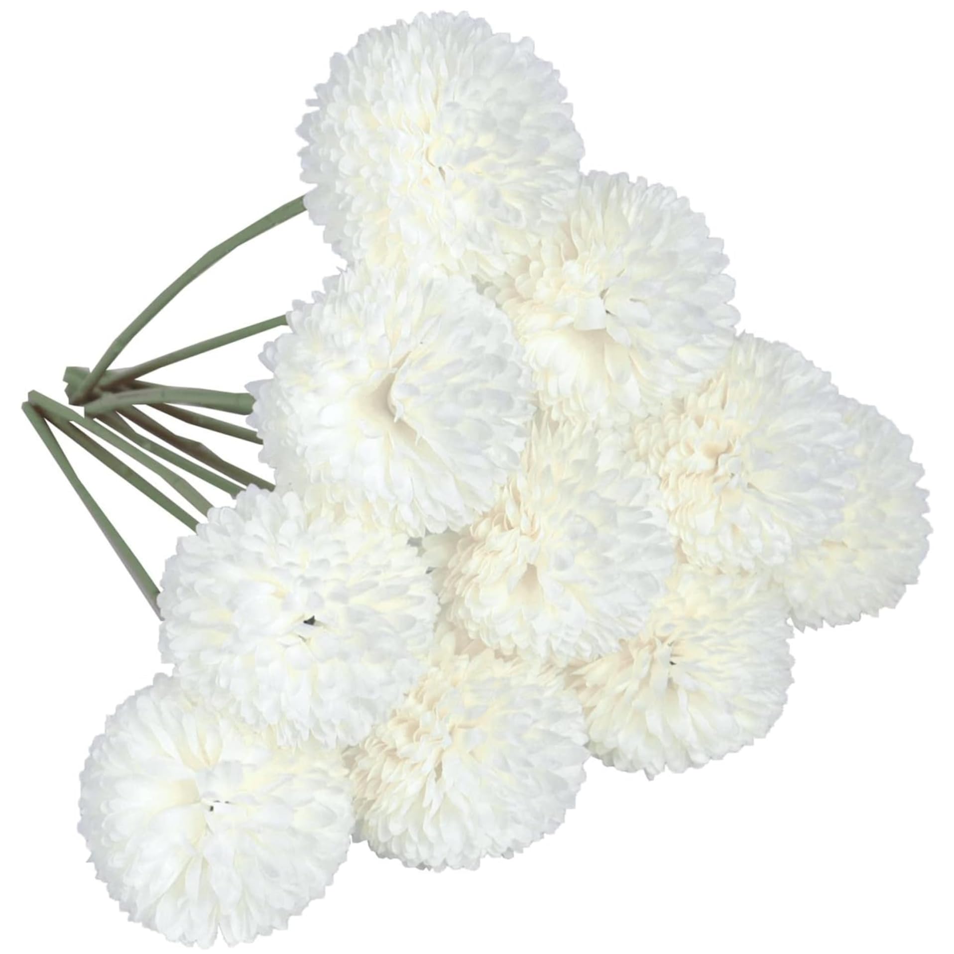 Fleurs de Chrysanthemum artificielles de 11 pouces fausses fleurs blanches pour vase