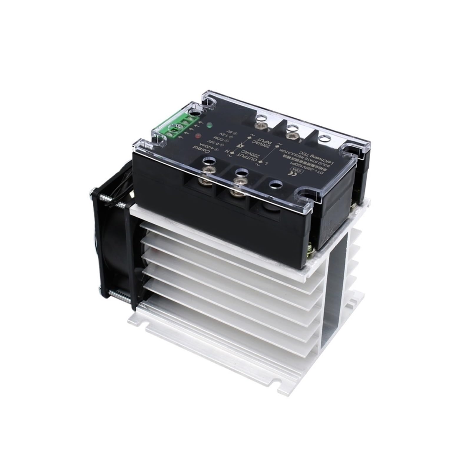 CXDFRSER Voltage Regulator Relay With Heat Sink 220V 380V 100A 120A Single Phase Control Enhanced Isolation Module AC stabilizer(120A,380V)