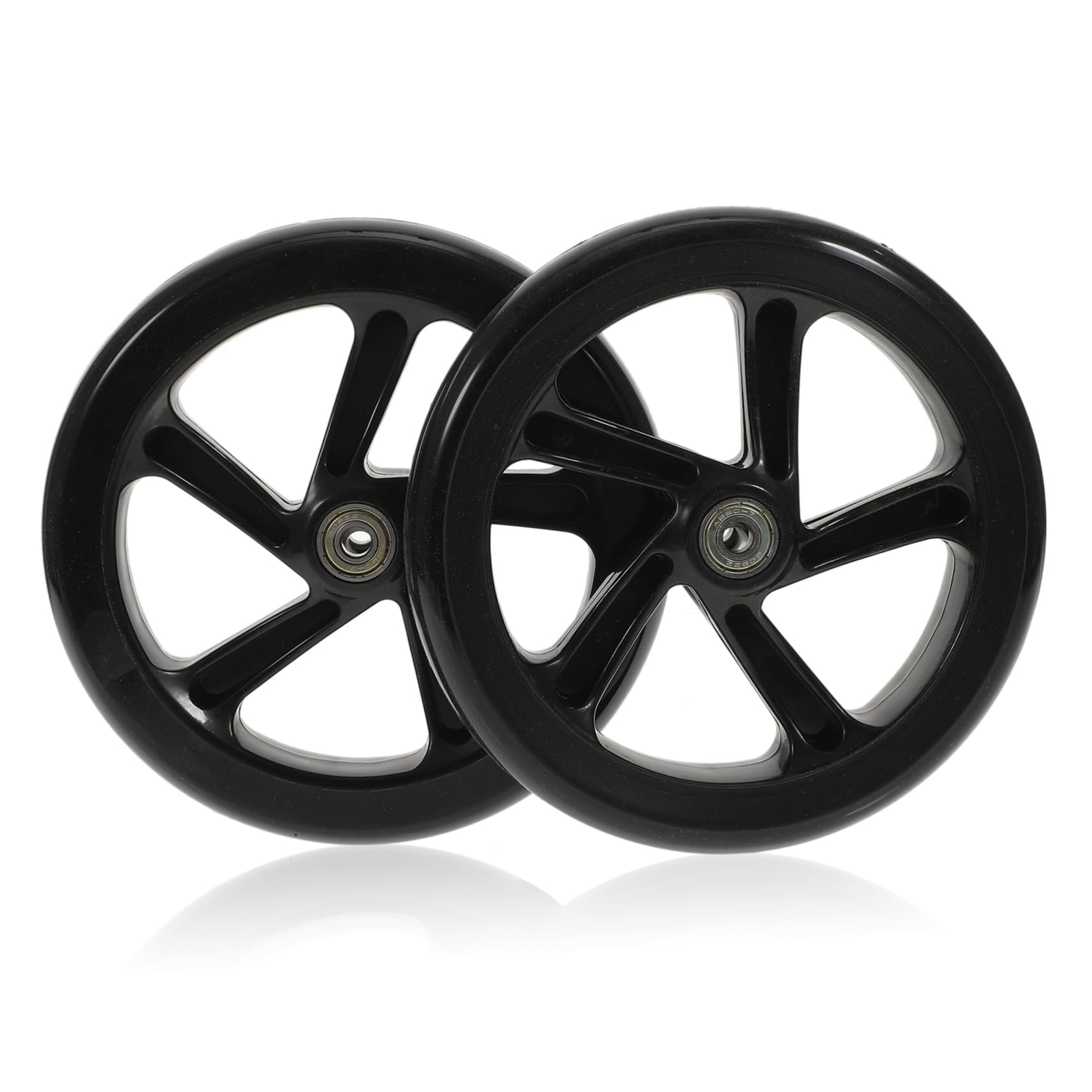 Hochelastische Roller Räder 180mm mit Lager, 2 Stück PU Schwarz