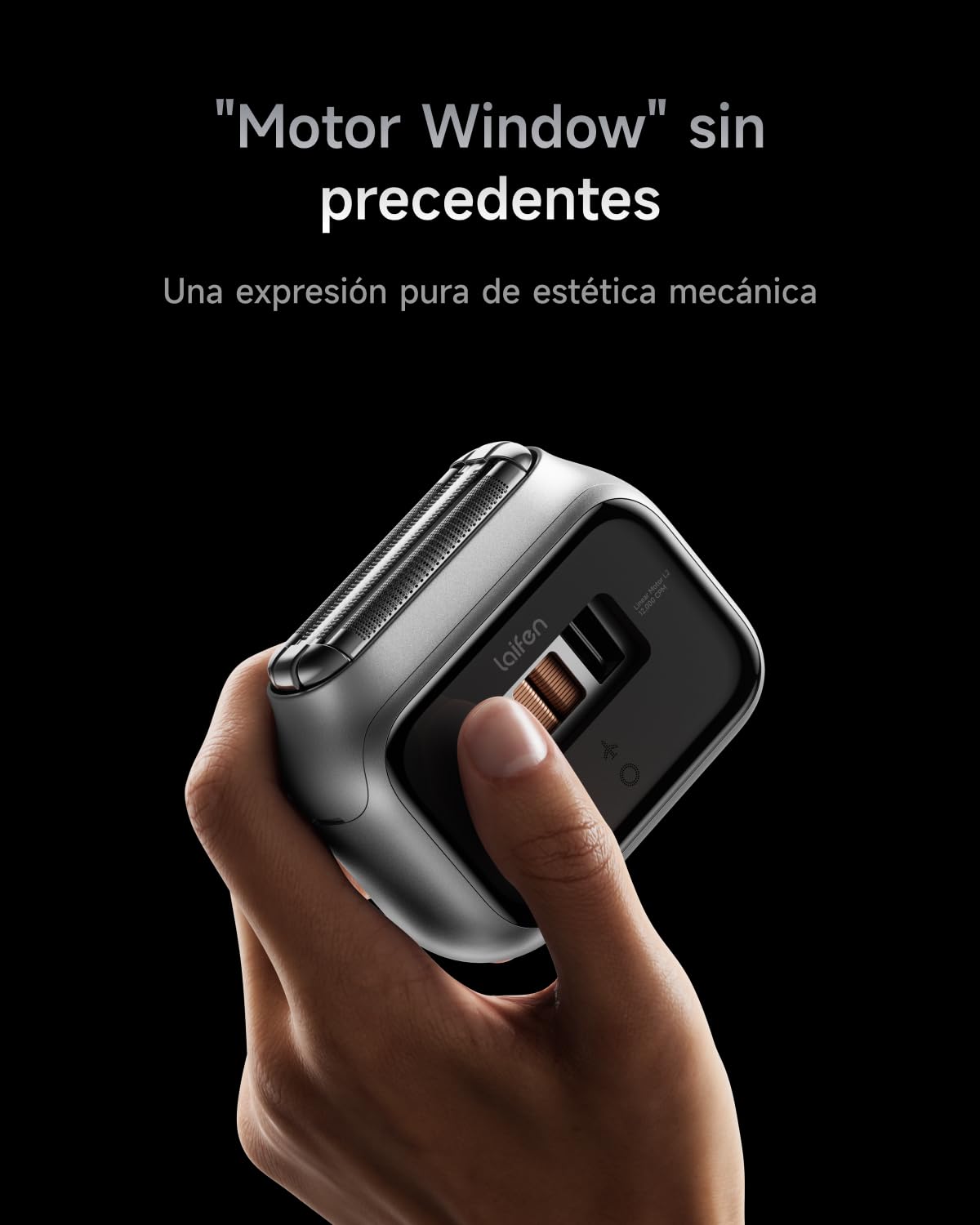 Laifen P3 Pro Afeitadora Eléctrica Motor Lineal Patentado 12 000 cpm, Ventana al Motor, 100 Min Autonomía, Carga Rápida (3 min para 7 min de uso), Uso en Seco y Mojado, Ideal para Viajes (Plateado)