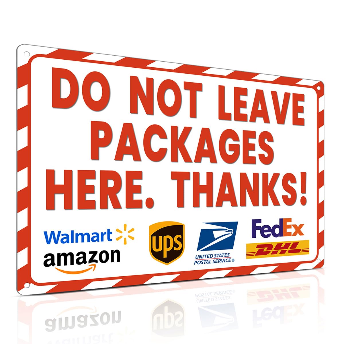 Vintage Metal Tin Sign Package Delivery For Outdoor Use - Do Not Leave Packages Here Thanks - 8x12 Inch Delivery S For Package Custom Private Property Signs