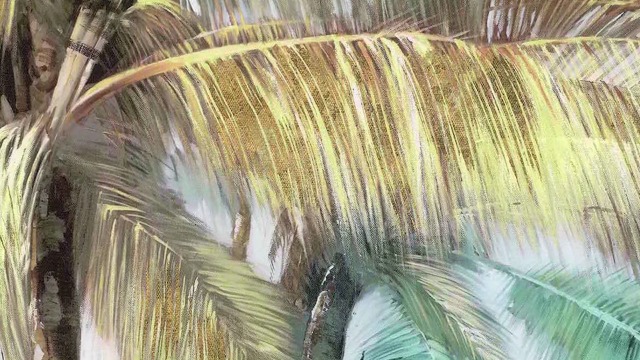 Amazon.com: Abstract Palm Tree Paintings Framed: Tropical