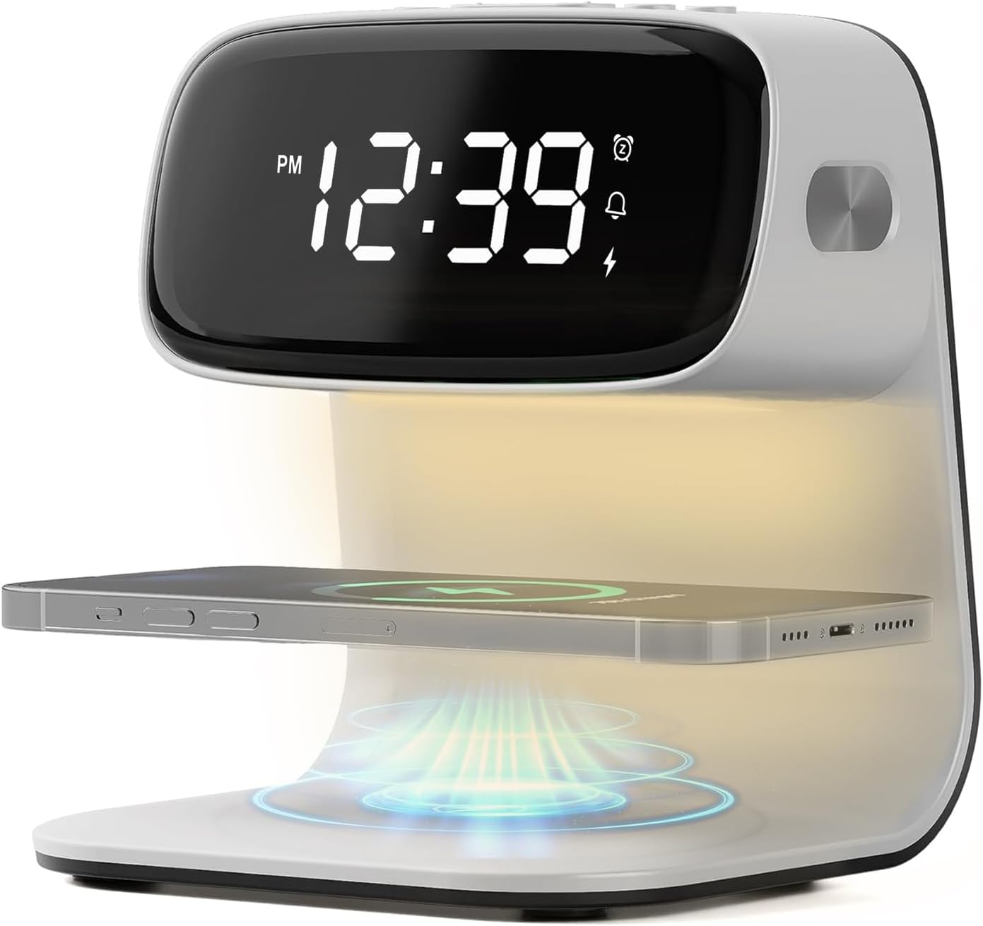 Digital Alarm Clock with Wireless Fast Charging Station 15W Touch Smart Lamp for Bedside,3 Colors Nightlight Adjustment Night Lamp for Living Room,Bedside,Heavy Sleepers (White+Cable&Adapter) Digital Alarm Clock with Wireless Fast Charging Station 15W Touch Smart Lamp for Bedside,3 Colors Nightlight Adjustment Night Lamp for Living Room,Bedside,Heavy Sleepers (White+Cable&Adapter)