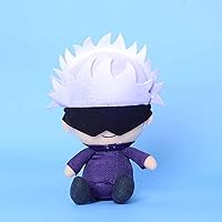 Vista 7 de AMNPOLEN Figura de peluche con parche que se puede abrir, muñeco de peluche de anime Gojo Satoru, llavero de juguete, paquete de bolsas colgantes
