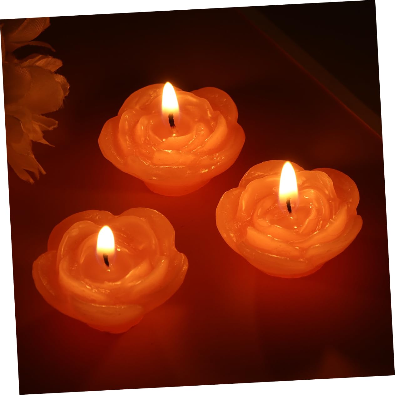Rosa Candele Galleggianti Paraffina a Forma di Rosa 12 Pezzi