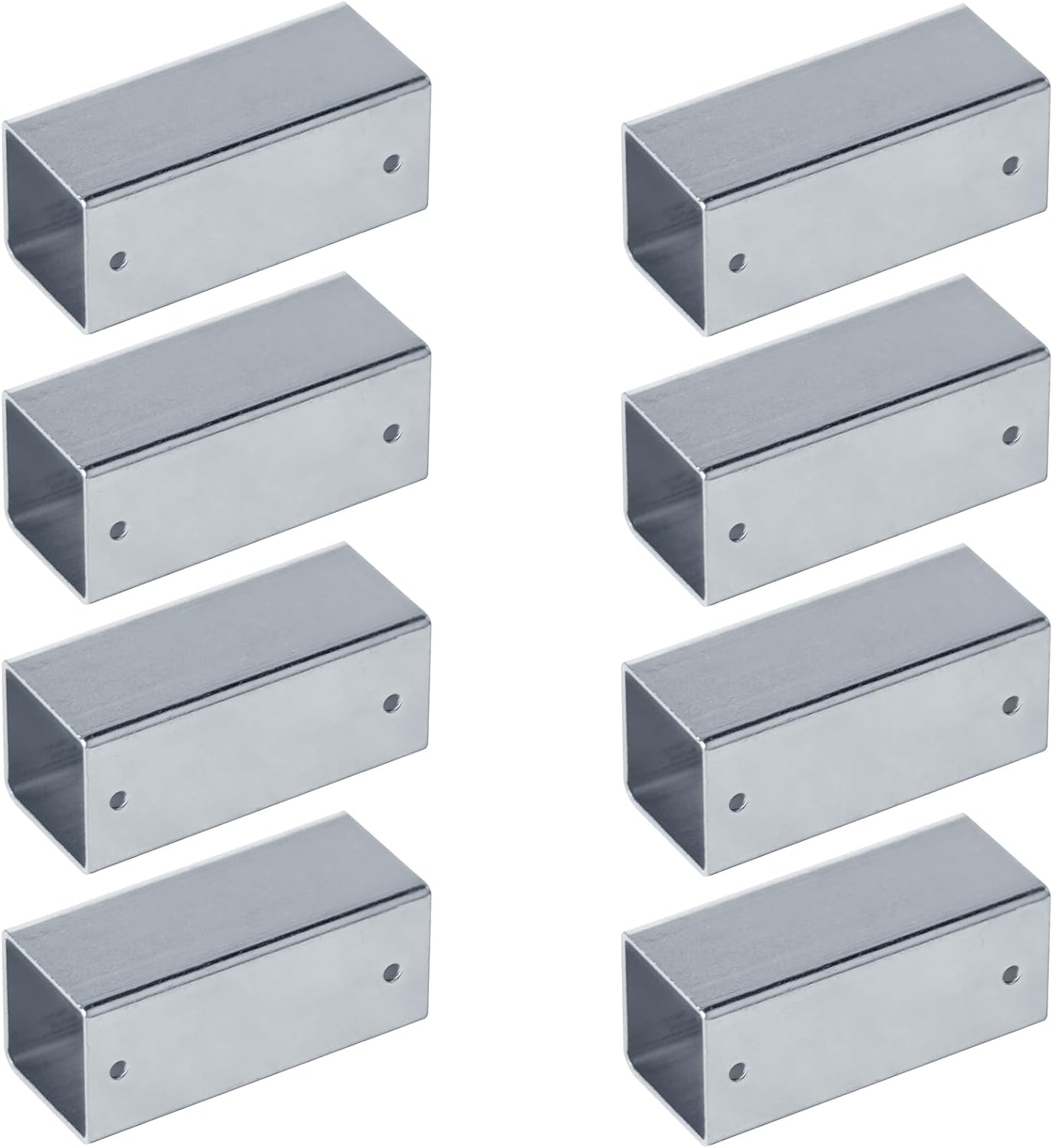8 Pcs 1-1/2" Slip Square Tube Connector, Straight Line Square Tube Coupler for Fence Rail