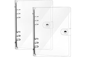 2 Pack A5 Transparent Soft PVC 6 Holes Binder Notebook Covers