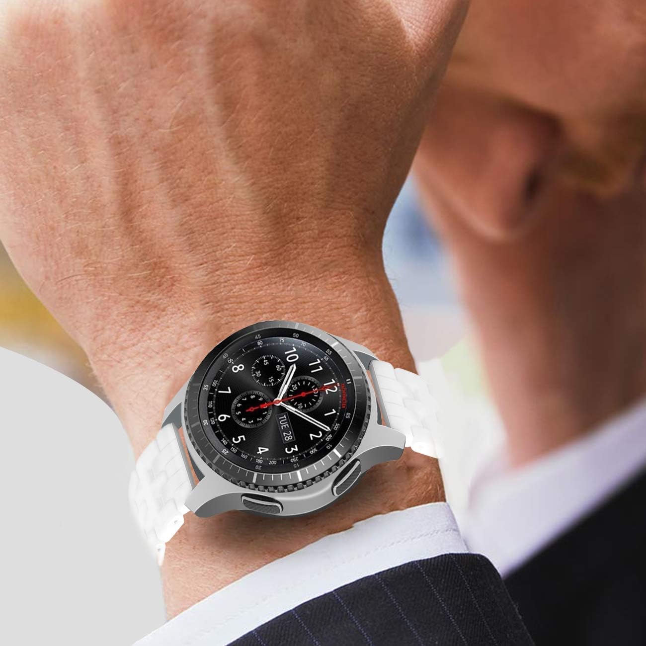 YISIWERA Removable 46mm for Galaxy Ceramic Watch Bands for Men Women Quick Release Watch Strap Compatible with Gear S3 Frontier Classic Galaxy 46mm Bands