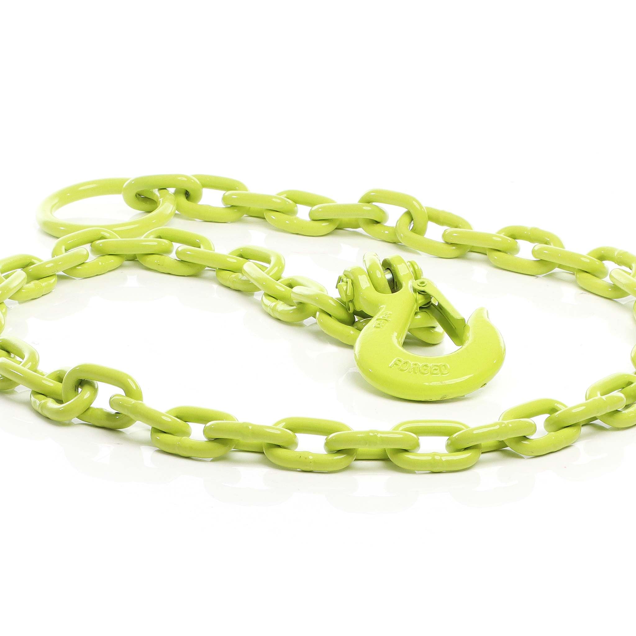 XPOtool Chaîne forestière tracteur ronde – 1,83 m x 10 mm – capacité 680 kg – avec Maillon de suspension et Crochet – Outil pour Abattage et Débardage sylviculture