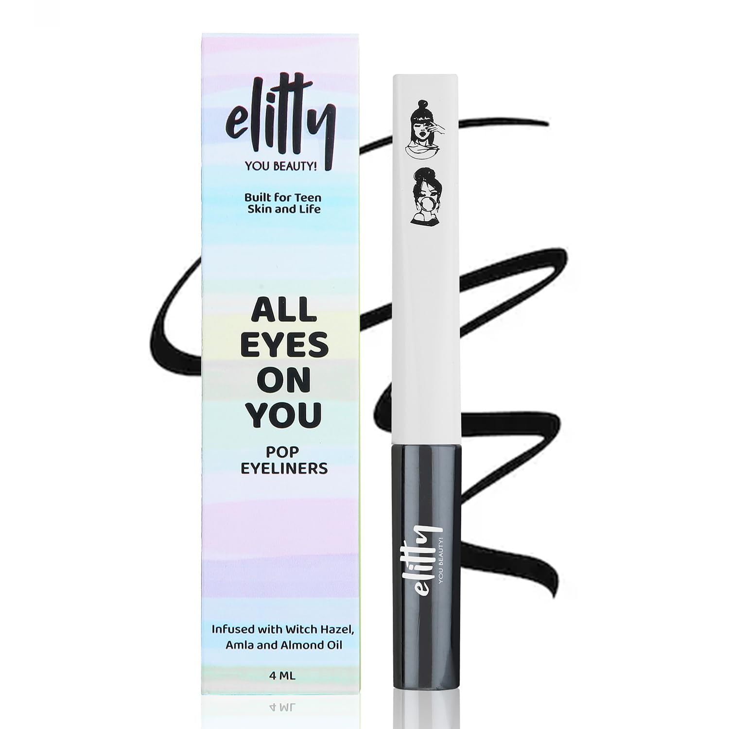 Waterproof Eyeliner - 4g Black Colour With Intense Matte Finish | Smudge Proof, Long Lasting Liquid Liner For Eye Makeup | Quick Drying Formula With Fine Tip For Smooth, Precise Application
