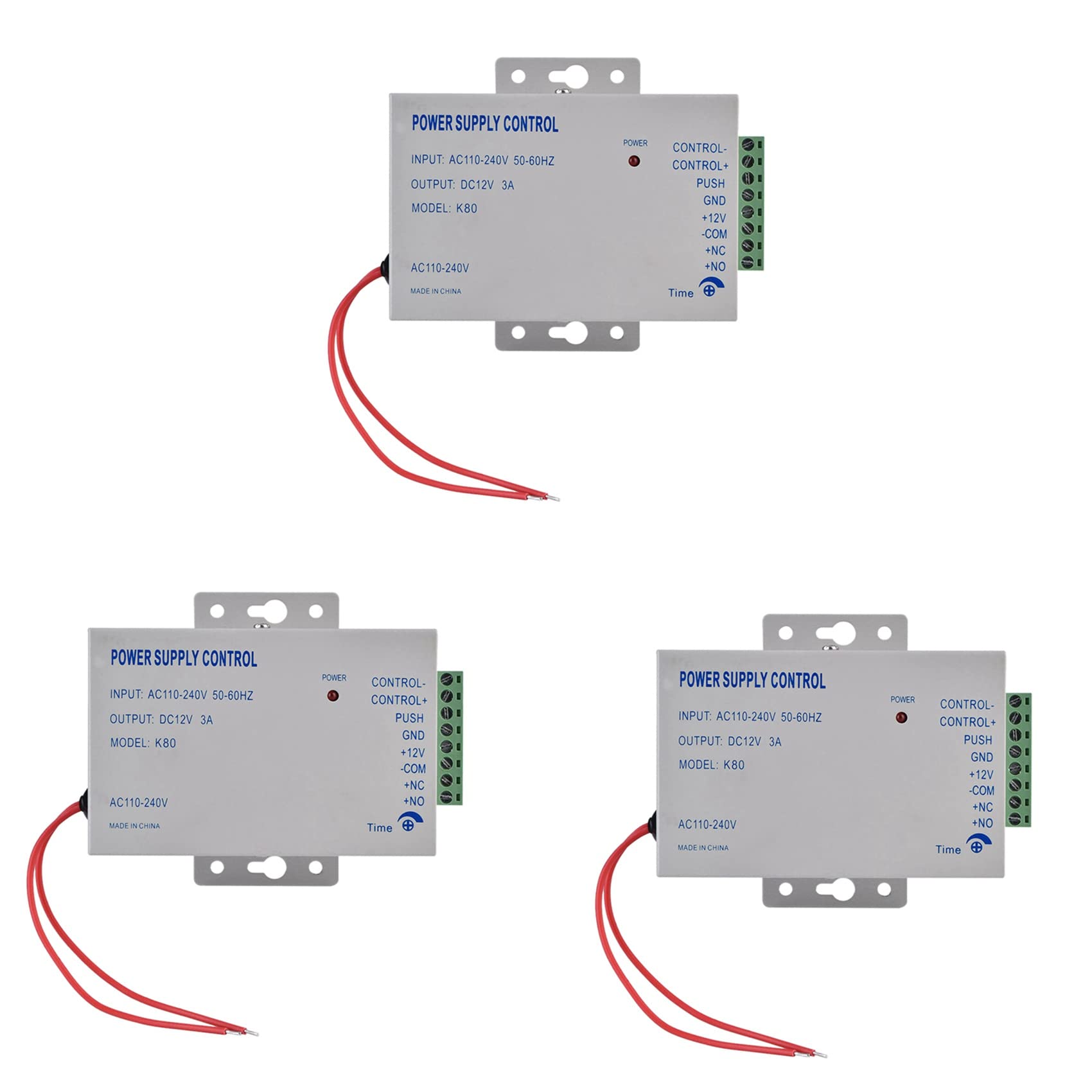 3X System de Acceso una la Puerta K80 Control de Suministro de Energía Eléctrica DC 12V 3A Energía en Miniatura/Cerradura Eléctrica Alimentación/System de Control de Acceso
