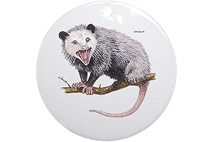 CafePress Christmas Opossum Animal Round 4" MDF Holiday Ornament