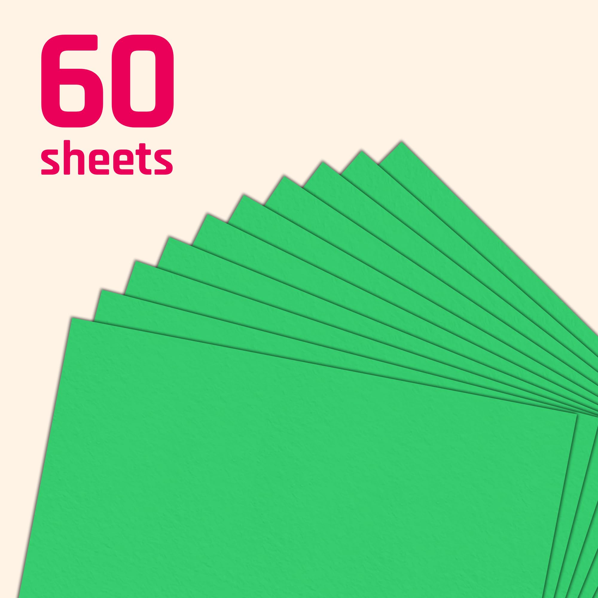 60 Pieces, 230gsm - A4 Green Card, Thick Cardstock Paper, A4 Size | 60 Pieces - Image 3