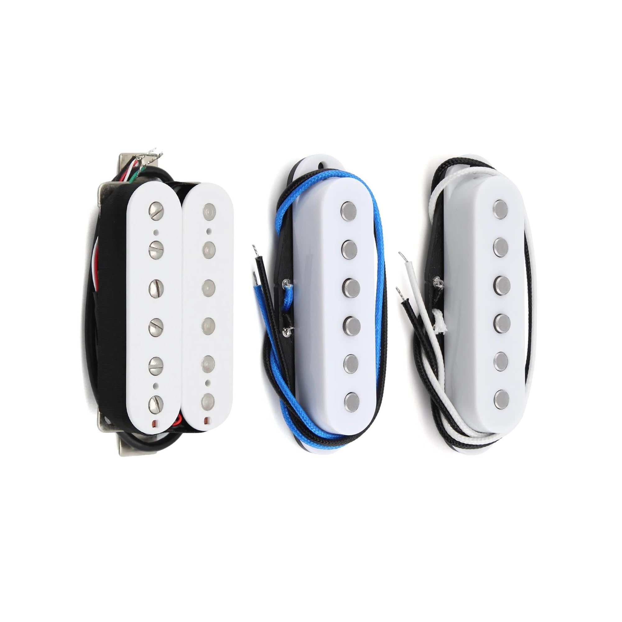 Alnico 5 Interleaved Pole Und High Output Gitarren Elektro Tonabnehmer SSH Kit Weiß