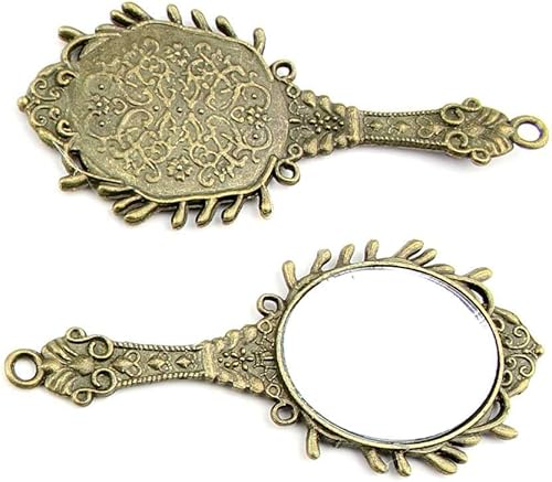 Bisutería bronce antiguo colgantes fl1465espejo Craft un montón reparación suministros