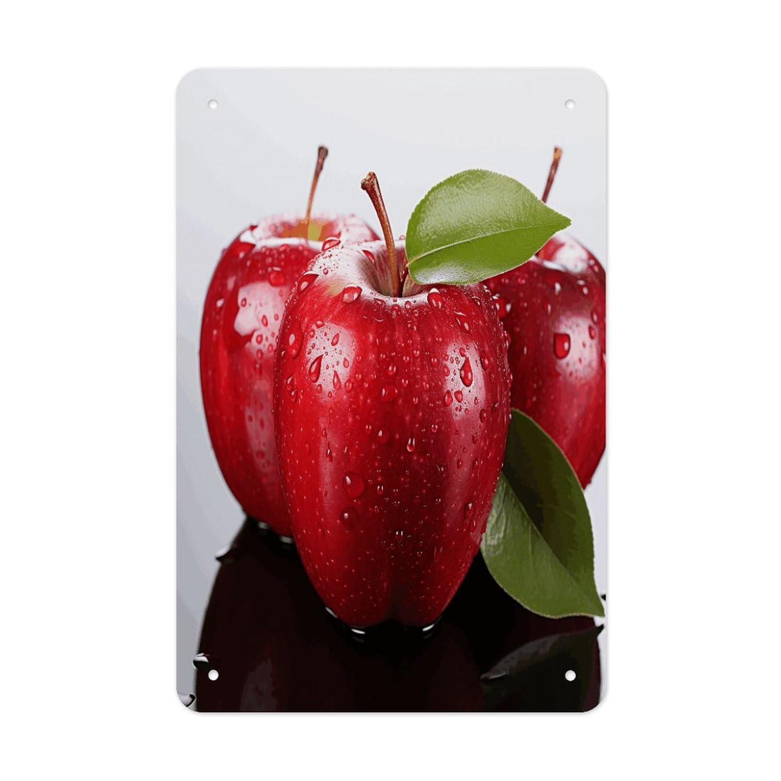 VstaDank Red Apple Fruit Metal Tin Signs Personalized Wall Art Prints Decoration Art Poster Funny Vintage Tin Sign Iron Sheet Painting Metal Signboard Decor Painting for Wall Decor