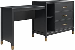 CosmoLiving by Cosmopolitan Westerleigh 3-in-1 Convertible Desk Dresser, Black