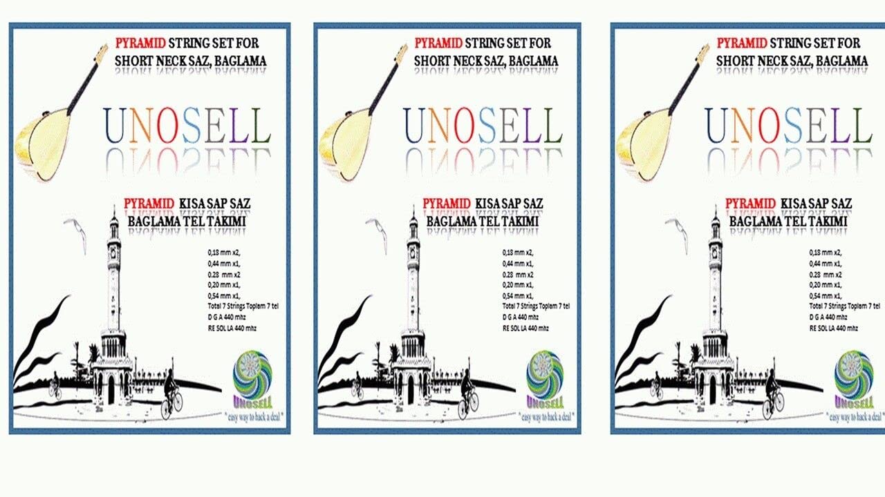 3 X Pyramid Strings Set For Turkish String Instrument Short Neck Saz 0.18 mm